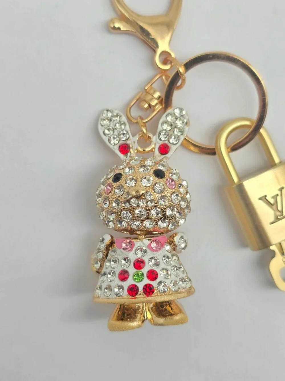 Authentic Louis Vuitton Gold Padlock 🔒 Key Set w/ Unbranded Bunny Bag Charm